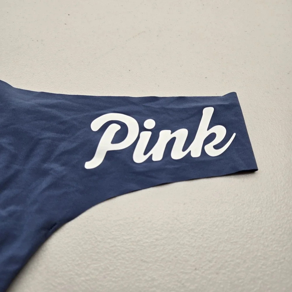 Victoria's Secret PINK Women Panties XL Navy Blue‎ Thong String NWT